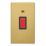 Contactum Lyric 45A 1-Gang DP Control Switch Brushed Brass with Neon with Black Inserts