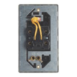 Contactum Lyric 45A 1-Gang DP Control Switch Brushed Brass with Neon with Black Inserts