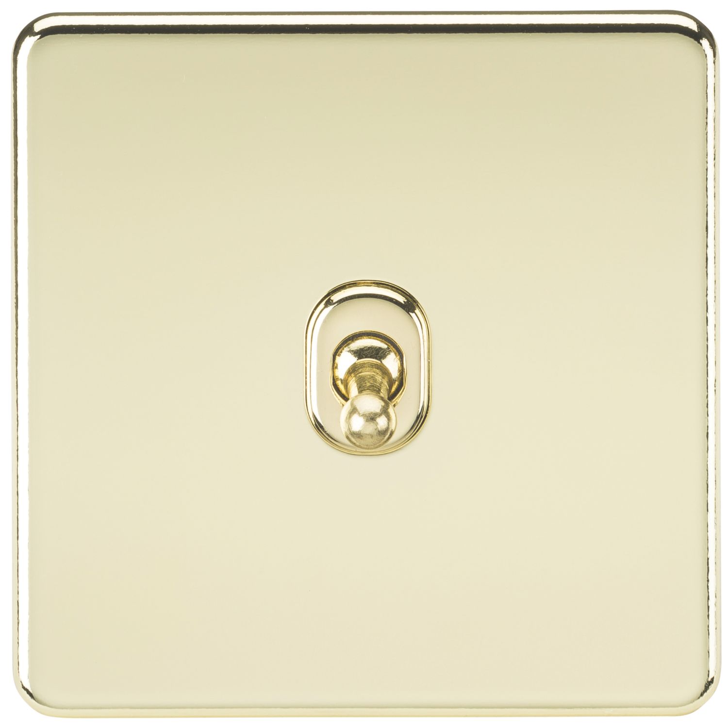Knightsbridge 10AX 1-Gang Intermediate Switch Polished Brass with Colour-Matched Inserts (886TX)