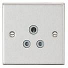 Knightsbridge CS5ABCG 5A 1-Gang Unswitched Socket Brushed Chrome with Colour-Matched Inserts