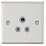 Knightsbridge  5A 1-Gang Unswitched Socket Brushed Chrome with Colour-Matched Inserts