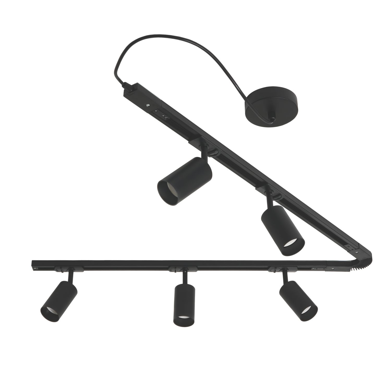 Inlight Cayo 1-Circuit Track Light Fitting 1.6m Black (886VJ)