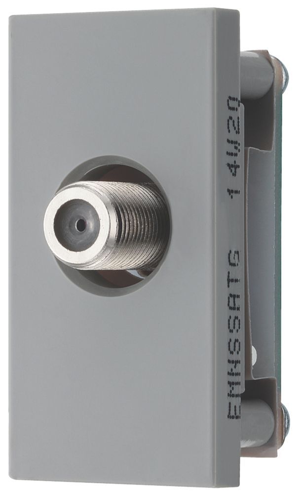 British General EMNSSATG Modular F-Type Satellite Socket Grey - Screwfix