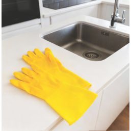 L-PRO Extra Life  Rubber Gloves Yellow Large 5 Pairs