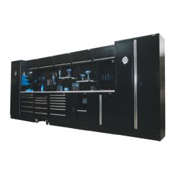 Bunker  Black 25 Piece Modular Storage Set with Steel Worktop