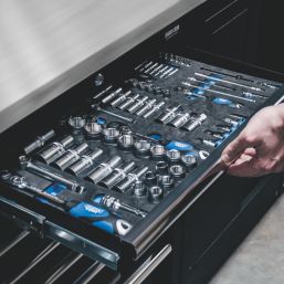 Bunker  Black 25 Piece Modular Storage Set with Steel Worktop
