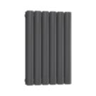 Reina Elips Double 600mm x 360mm 1437BTU Anthracite Vertical Designer Radiator