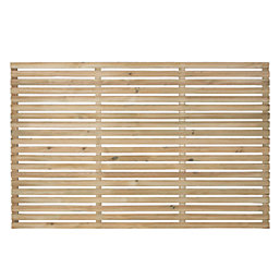 Forest  Single-Slatted  Garden Fence Panel Natural Timber 6' x 4' Pack of 3