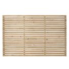 Forest  Single-Slatted  Fence Panels Natural Timber 6' x 4' Pack of 3