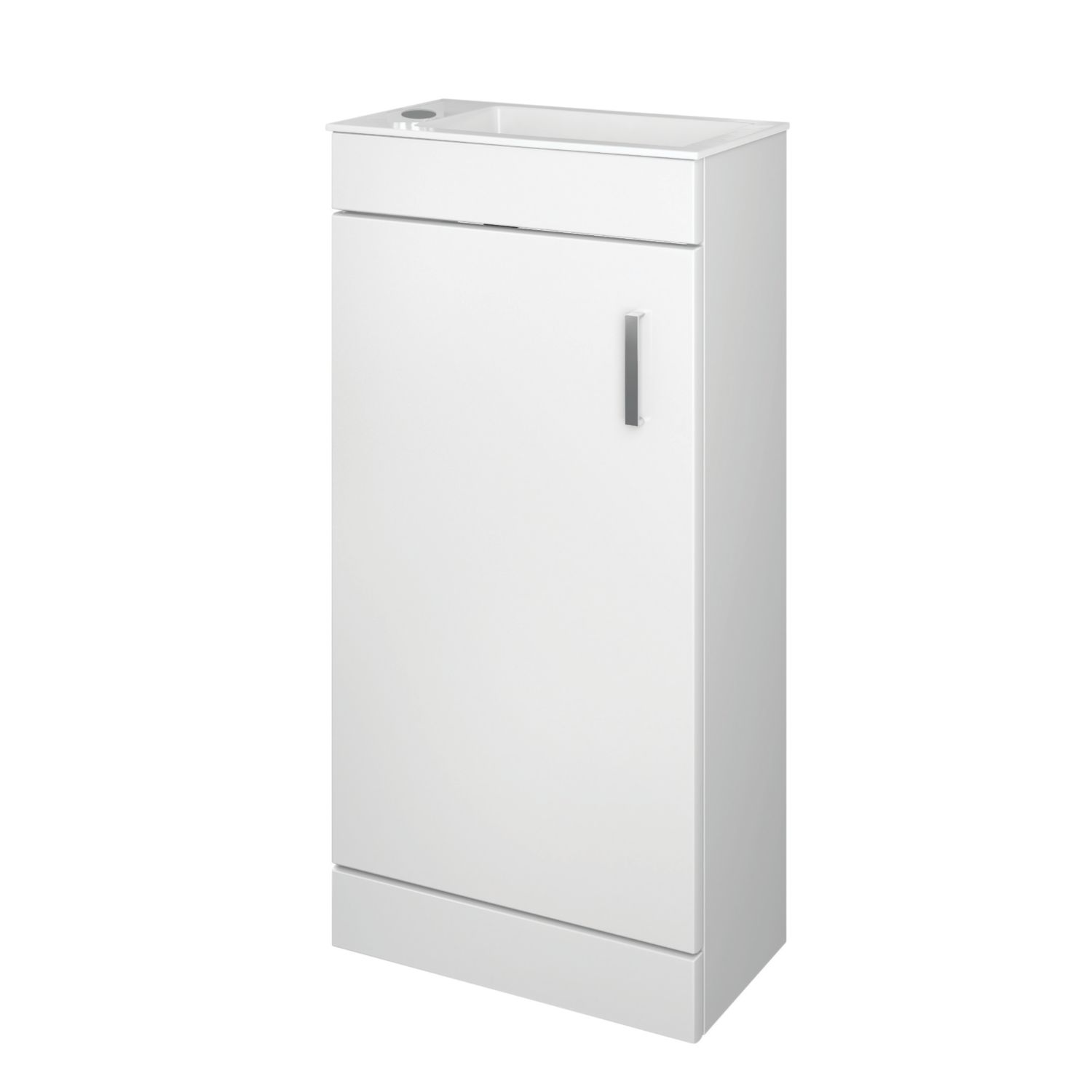 Cloakroom Vanity Unit with Comite Basin Gloss White 400mm x 220mm x 806mm (887PC)