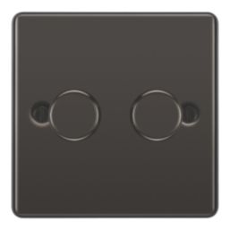 LAP  2-Gang 2-Way LED Dimmer Switch  Black Nickel with Colour-Matched Inserts