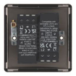 LAP  2-Gang 2-Way LED Dimmer Switch  Black Nickel with Colour-Matched Inserts