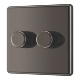 LAP  2-Gang 2-Way LED Dimmer Switch  Black Nickel with Colour-Matched Inserts