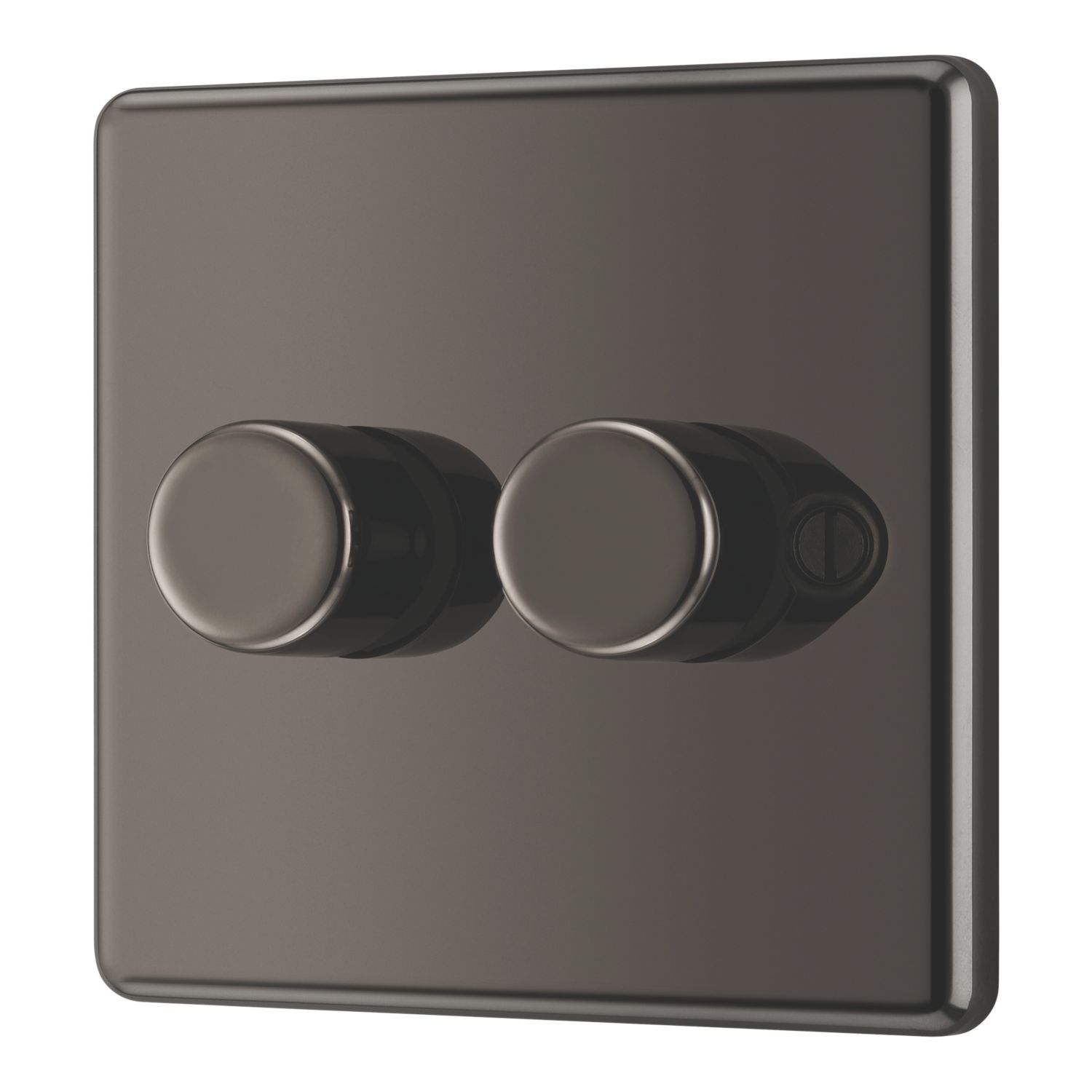 LAP 2-Gang 2-Way LED Dimmer Switch Black Nickel with Colour-Matched Inserts (887PN)