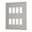 Contactum iConic 8-Module Grid Faceplate Brushed Steel
