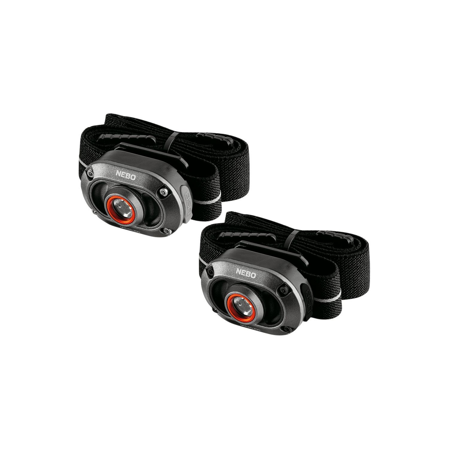 Nebo Mycro 250 Rechargeable LED Head Torch Twin Pack Storm Grey 250lm (887RW)
