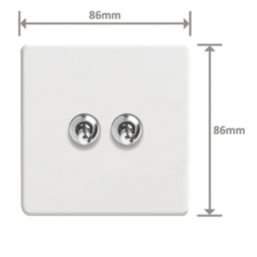 Varilight  10A 2-Gang 2-Way Light Switch  Ice White with Colour-Matched Inserts