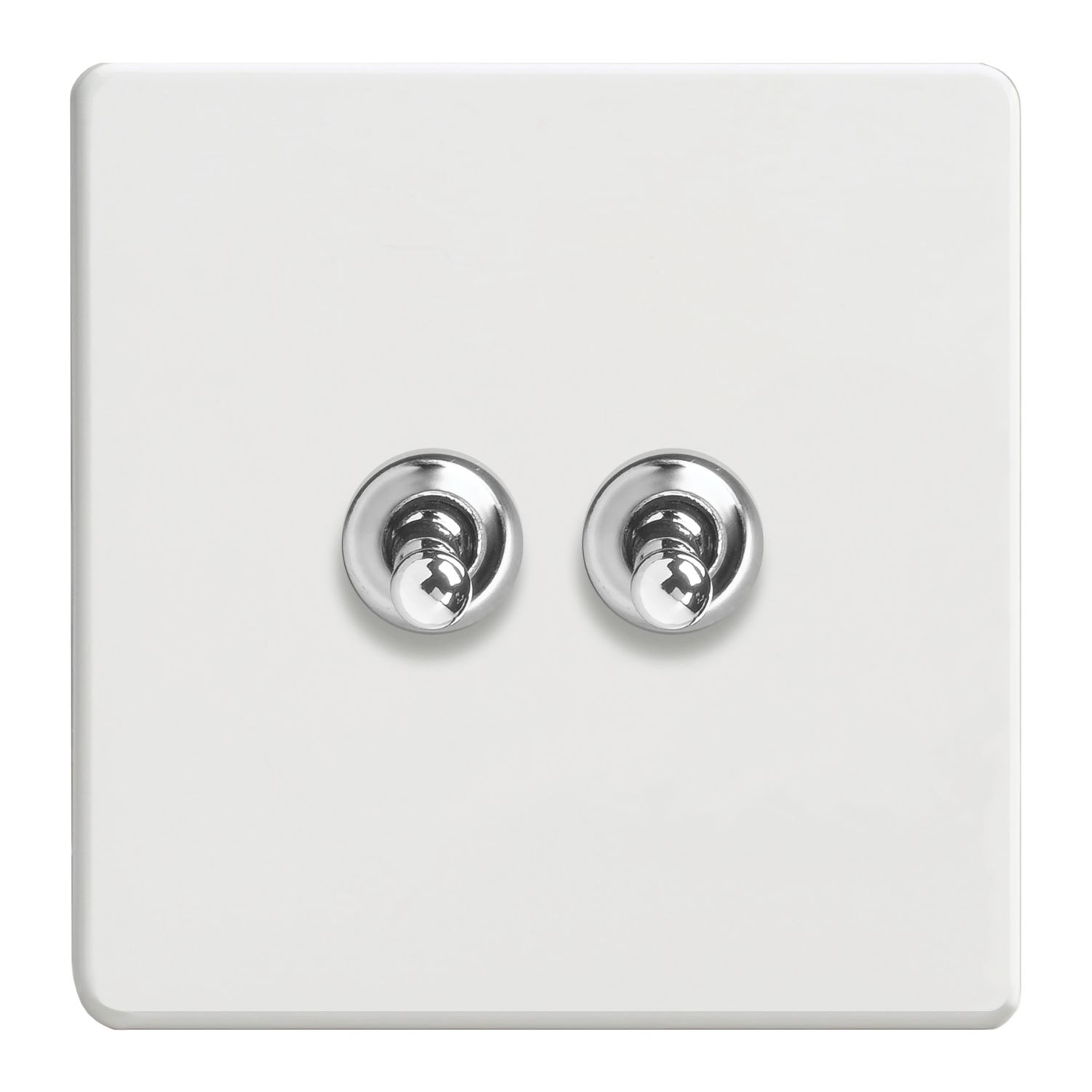 Varilight 10A 2-Gang 2-Way Light Switch Ice White with Colour-Matched Inserts (887YT)