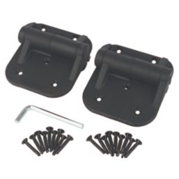 GateMate Black Straight Offset Self Closing Hinges 108mm x 4" x 110mm 2 Pack