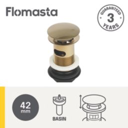Flomasta Slotted Pop Up Basin Waste Brushed Brass 66mm