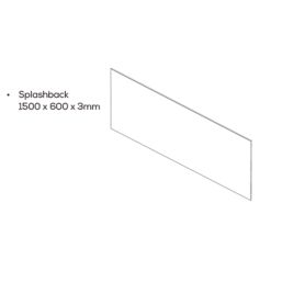 Mariz  Pure White Splashback 600mm x 1500mm x 3mm