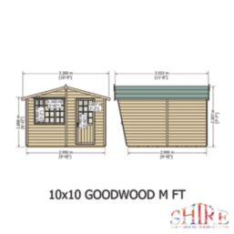 Shire Goodwood 10' x 10' (Nominal) Apex Shiplap T&G Timber Summerhouse