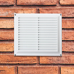 Map Vent Fixed Louvre Vent with Flyscreen White 229mm x 229mm