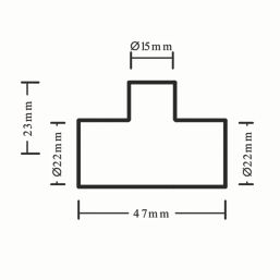 Flomasta  Copper End Feed Reducing Tees 22mm x 22mm x 15mm 10 Pack