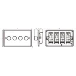 Knightsbridge  4-Gang 2-Way LED Dimmer  White