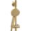 Highlife Bathrooms Spey Rear-Fed Exposed Brushed Brass Thermostatic Shower