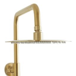 Highlife Bathrooms Spey Rear-Fed Exposed Brushed Brass Thermostatic Shower