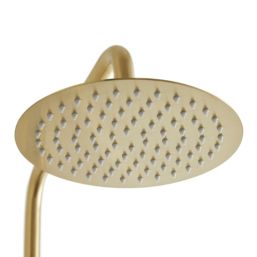 Highlife Bathrooms Spey Rear-Fed Exposed Brushed Brass Thermostatic Shower