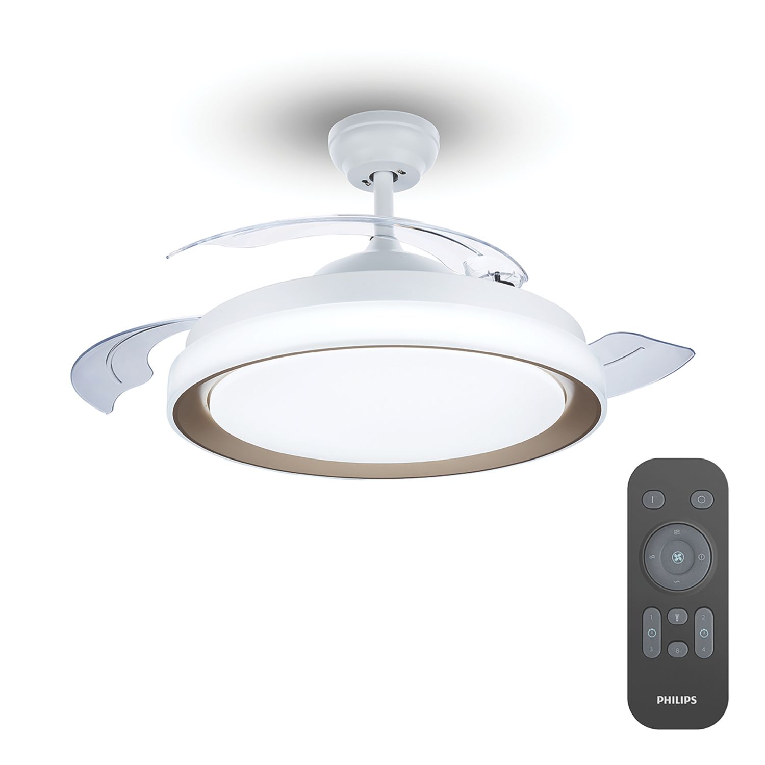 Philips Bliss LED 510mm Ceiling Fan Light Gold 35W 4500lm (888JE)
