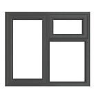 Crystal  Left-Hand Opening Clear Triple-Glazed Casement Anthracite on White uPVC Window 1190mm x 1190mm