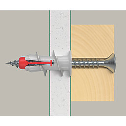Fischer Duoblade Self-Drilling Plasterboard Plugs 8mm x 44mm 25 Pack