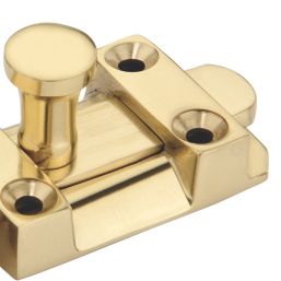 Smith & Locke Flat Door Bolt Polished Brass 40mm