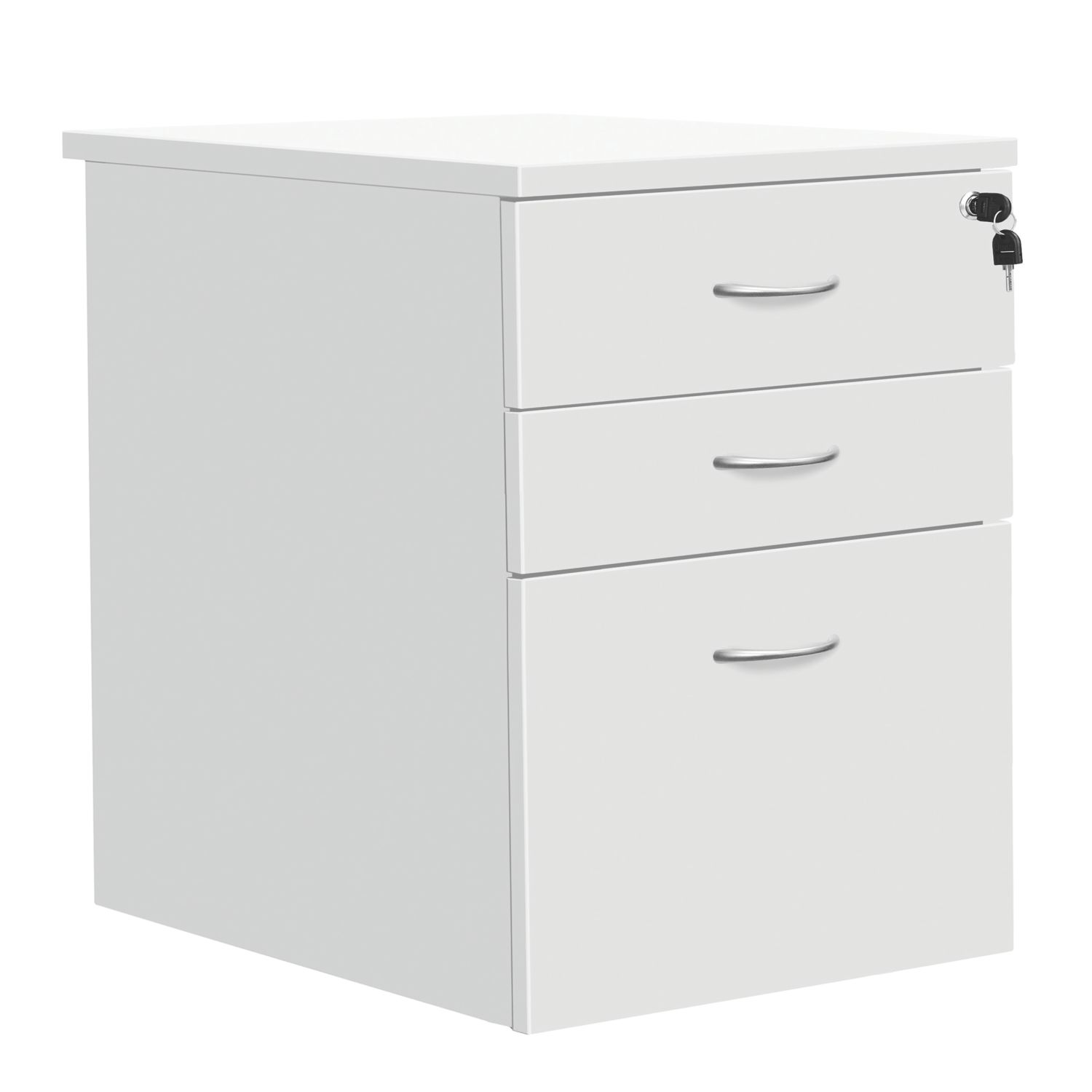 TC Group 3-Drawer Mobile Desk Pedestal White 404mm x 500mm x 636mm (888TT)