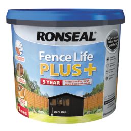 Ronseal Fence Life Plus 9Ltr Dark Oak Shed & Fence Paint