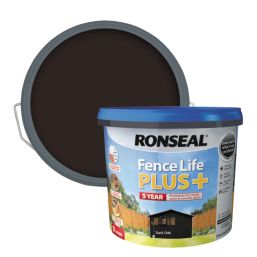 Ronseal Fence Life Plus Shed & Fence Treatment Dark Oak 9Ltr