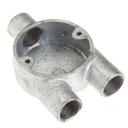 Deta 3 Way 20mm Y Conduit Box Galvanised