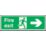 Essentials  Non Photoluminescent "Fire Exit" Right Arrow Signs 150mm x 450mm 50 Pack