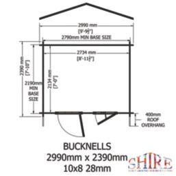 Shire Bucknells 10' x 8' (Nominal) Apex Timber Log Cabin