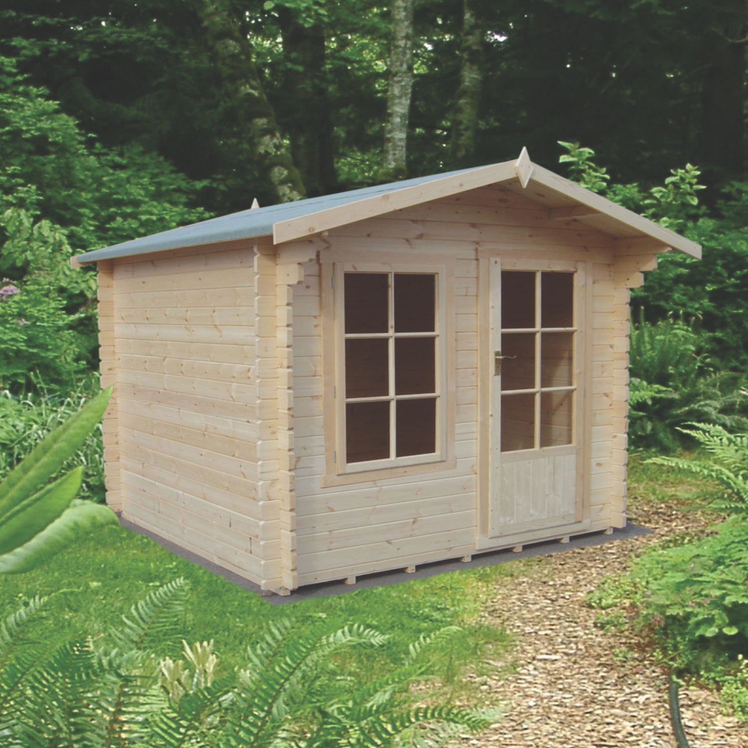 Shire Bucknells 10' x 8' (Nominal) Apex Timber Log Cabin (8895X)