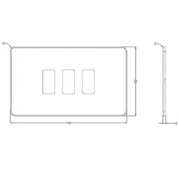 Knightsbridge  3-Module Grid Faceplate Polished Chrome
