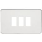 Knightsbridge  3-Module Grid Faceplate Polished Chrome
