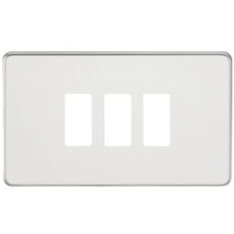 Knightsbridge  3-Module Grid Faceplate Polished Chrome