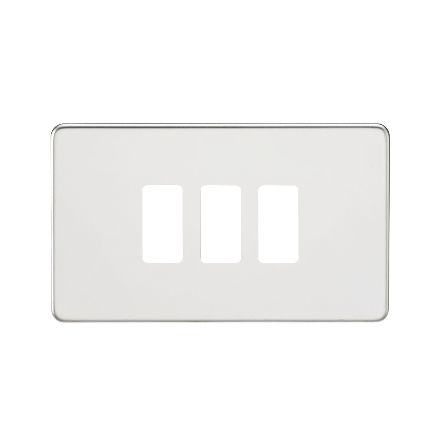 Knightsbridge 3-Module Grid Faceplate Polished Chrome (889CR)