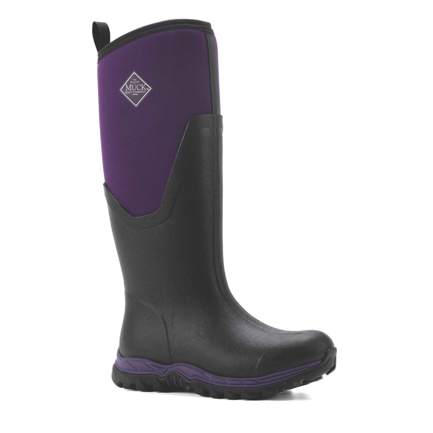 Muck Boots Arctic Sport II Tall Size 5 Womens Black & Purple Non Safety Wellies (889CW)