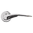 Jigtech Vecta Lever on Rose Door Handles Pair Polished Chrome