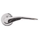 Jigtech Vecta Lever on Rose Door Handles Pair Polished Chrome